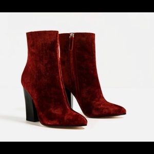 Zara Copper Crushed Velvet boots!